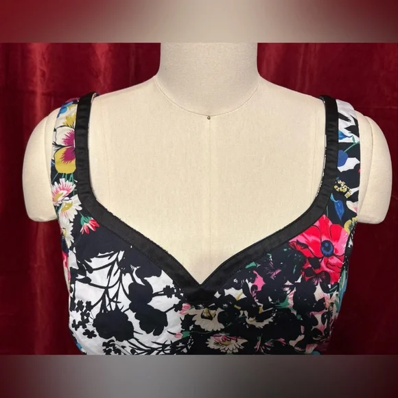 Anthropologie LeifNotes Chroma Shadow Floral Pencil Dress Sz 8 - Picture 2 of 7